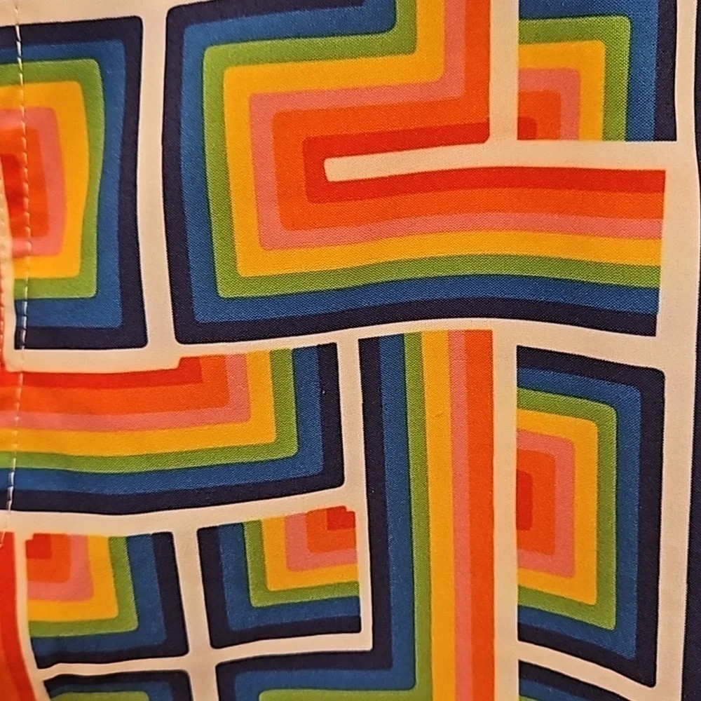 MR TURK by TRINA TURK Chico Swim Trunk ~ Pride Maze Tile Print 38 NWT